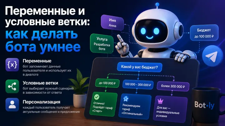 Переменные и условные ветки: как сделать Telegram-бота умнее
