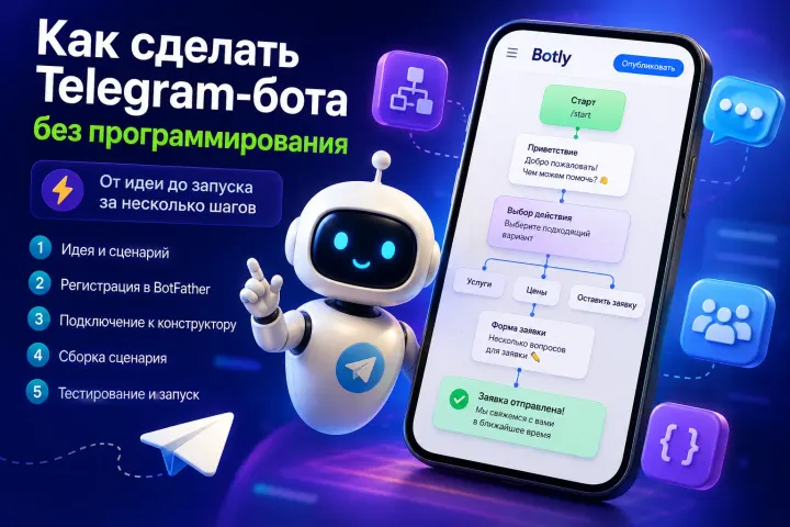 Как сделать бота в Telegram без программирования: от идеи до запуска